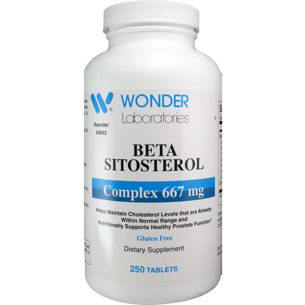 Wonder Labs Beta Sitosterol Complex 667mg, Helps Maintain Healthy Cholesterol Levels and Healthy Prostate - 250 Tablets