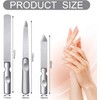 3 Pieces Stainless Steel Nail Files with Leather Case, Double
