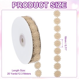 PATIKIL Daisy Flower Lace Trim, Lace Trim Knitting Embroidered Ribbon for DIY Crafts Sewing Trim Embellishments Hair Band Bridal Wedding Decor, Brown