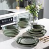 AmorArc Ceramic Dinnerware Sets,Handmade Reactive Glaze Stoneware Plates and Bowls
