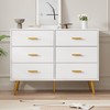 dainslef 6-Drawer Dresser for Bedroom, 41.7" Wide Cabinet with Elevated