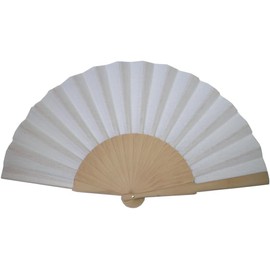 Wooden Folding Handheld Fan, Chinese Fabric Foldable Hand Fan for Men Women Performance Dancing, Party, Birthday Wedding Festival Gifts, DIY Home Wall Decorations (Pack of 1, White)