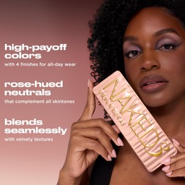 Urban Decay Naked 3 – Paleta de Sombras de Ojos, 12 Tonos Rosados Neutros con Acabado Mate, Satinado y Shimmer, Sombras de Ojos de Alta Pigmentación y Textura Aterciopelada, Incluye Brocha y Espejo