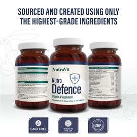 NUTRADEFENCE - Immune System Vitamins | Immune System Booster - 30 Tablets - Immune Support for Cold and Flu - Contains Elderberry, Eucalyptus, Vitamin D, Vitamin C & Zinc - by NutraVit