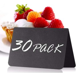 UD_30 Pack 4 X 3 Chalkboard Table Tents for Food Buffet Bakery Party Catering Wedding Signs Stand Labels Chalkboard Tags Food