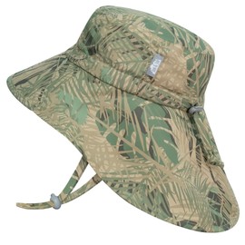 JAN & JUL Boys' Quick Dry Sun-Hat with Neck Flap for Swimming, Size Adjustable for Babies (Jungle Safari, S: 0-6 Months)
