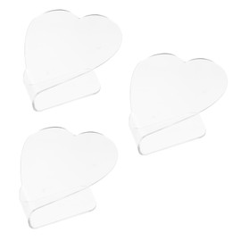 Healeved 3Pcs Nail Art Mixing Palette Handheld Acrylic Color Plates for Manicure Designs for Home and Professional Use Includes Heart and Strip Shapes