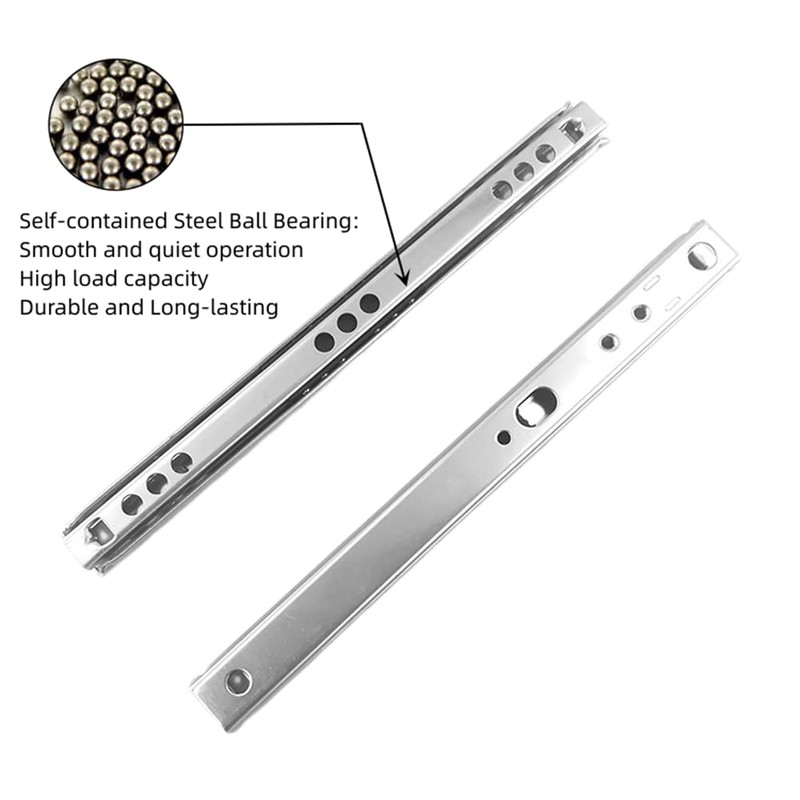 Boxonly 1 Pair Metal Bearing Drawer Slides Runners Draw Depth