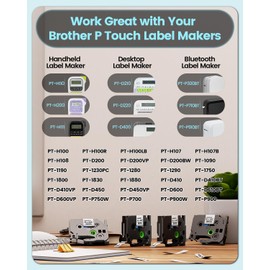 Labelife P Touch Label Tape TZe-231 TZe231 Replacement for Brother TZe TZ Tape 12mm 0.47 Laminated White Label Maker Tape Compatible with Brother PT-D210 D220 H110 D400 D410 D600 D610BT P710BT, 5-Pack