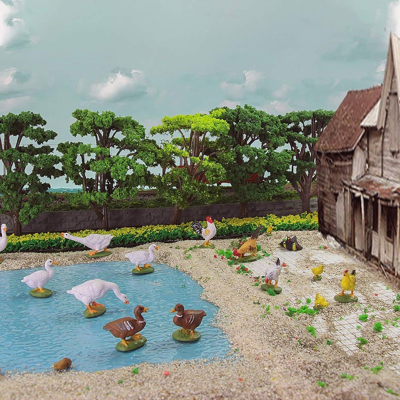 Evemodel 30pcs Model Train Painted 1:43 Farm Animals O Gauge