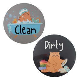 Dishwasher Magnet Clean Dirty Sign, Clean and Dirty Sign for Dishwasher, Cat Kitchen Accessories, Funny Cat Magnet