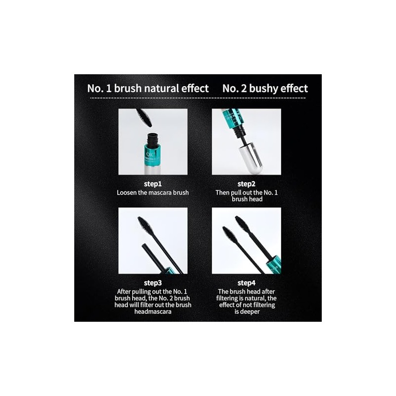W3W 3 Pack 2in1 Mascara Set, 4D Silk Fiber Lash