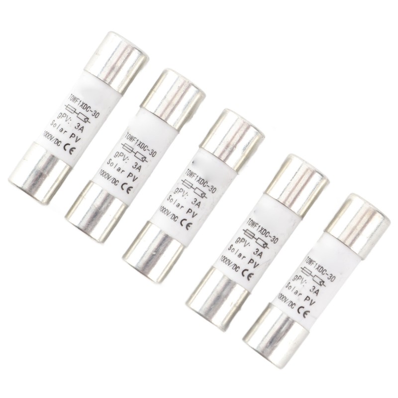 5Pcs Fuse Tube Photovoltaic Protection Set Kit 1000V DC 10x38mm