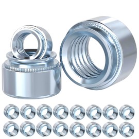 Qrity Pack of 20 Nuts, M2-0 mm Self-Locking Nuts, Pressure Rivet Nut, Galvanised Carbon Steel, Self-Clamping Nuts for Sheet Metal