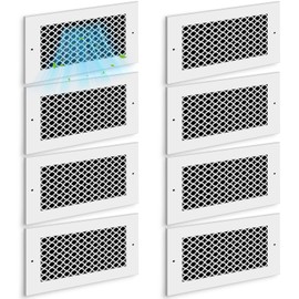 Tuanse 8 Pcs Vent Covers 6x10 Inch Acrylic Wall Register with Screws Duct Opening White Decorative Ceiling Register Covers Register Vent Cover for Home Walls Ceilings Grilles