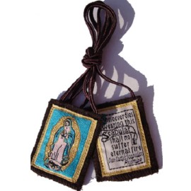 Traditional Our Lady of Mt. Carmel Brown Scapular w/Our Lady of Guadalupe Image