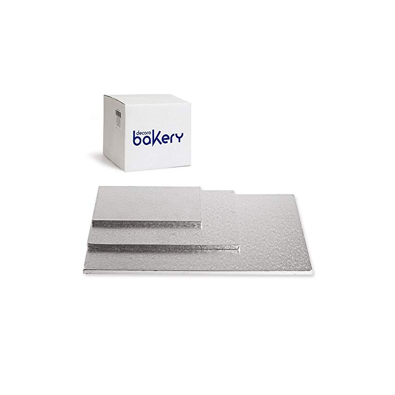 Decora Cakeboard, 20 x 30 x 1.2 cm, Cellulose Silver