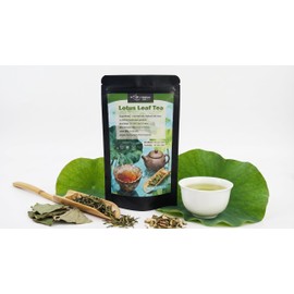 TEAKAA Lotus Leaf Tea | Traditional Chinese Lotus Leaf Herbal Tea | Organic Caffeine-Free Tea 30 Tea Bags (5.29oz)