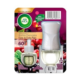 Air Wick® Aromatizante de Ambiente Eléctrico Aparato+ Repuesto Fiesta de Frutos Rojos 20 ml c/u