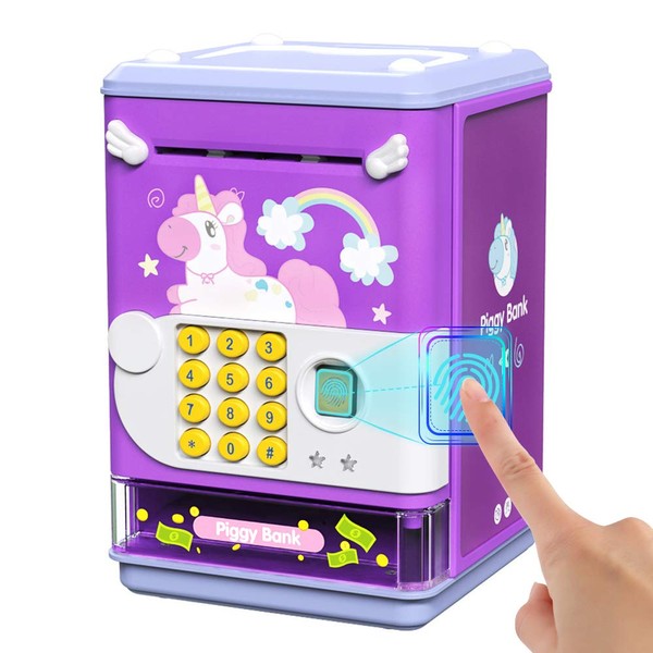 AIQI Piggy Bank Toy Electronic Mini ATM Savings Machine with