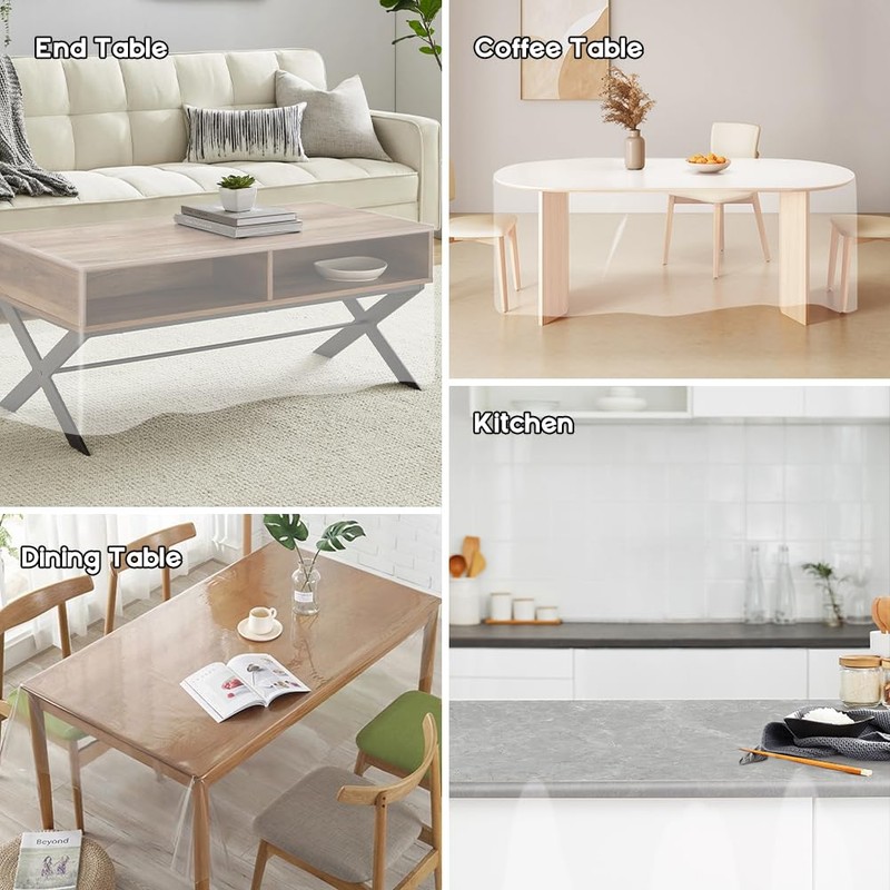 Clear PVC Table Protector, Clear Table Cover, Transparent Protect PE