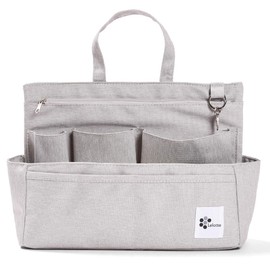 Lelotte Tote Bag, Horizontal Type, 11 Pockets, Bottom Plate, Inner Bag, Lightweight, Freestanding, Tote Bag, Storage for Men and Women