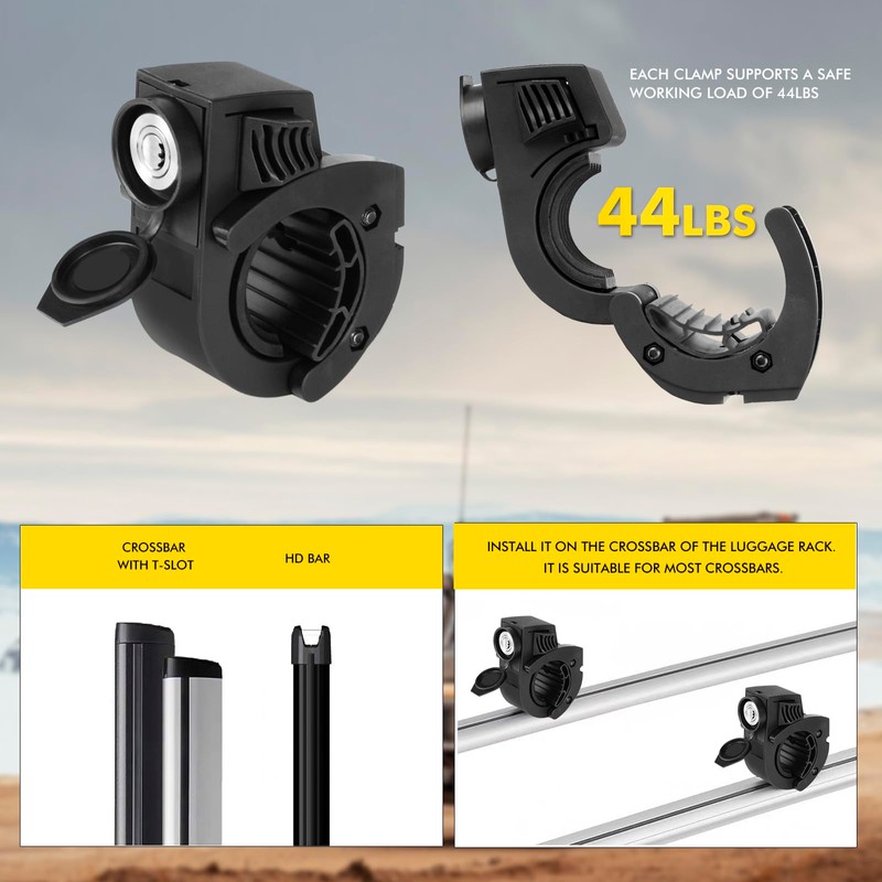 Shovel Holder Rubber Grip Mount Kit with Lock – Fits