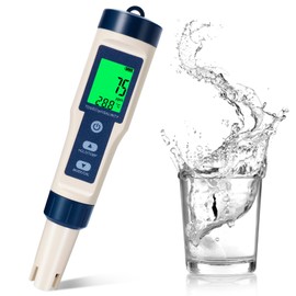 5-in-1 pH Meter with LCD Display, Precision Measurement of PH, TDS, EC, Temperature, T3 Water Quality Tester for Pool, Aquarium, Drinking Water and Hydroponics, Automatic Temperature Compensation