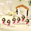Lyreh 50pcs Tiny Jesus Statue with Red Heart, PVC Material