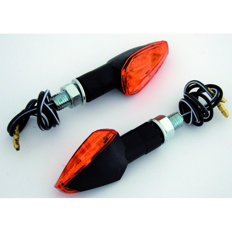 winker PEAK, black, amber,short stem, E-mark, pair