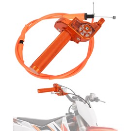 IUVWISN Mini Bike Throttle Kit 7/8" 22mm MiniBike Throttle Assembly + Throttle Cable CNC Quick Twist Universal for Dirt Pit Bike Motorcycle CT200U CT200U-EX BT200X CRF KLX SSR 50 110 125 250 Orange