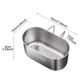Stainless Steel Sink Drain Strainer Basket, Multifunctional Hanging Sink Strainer Colander Drain Basket Kitchen Sink Food Waste Filter and Wash Vegetables Fruits