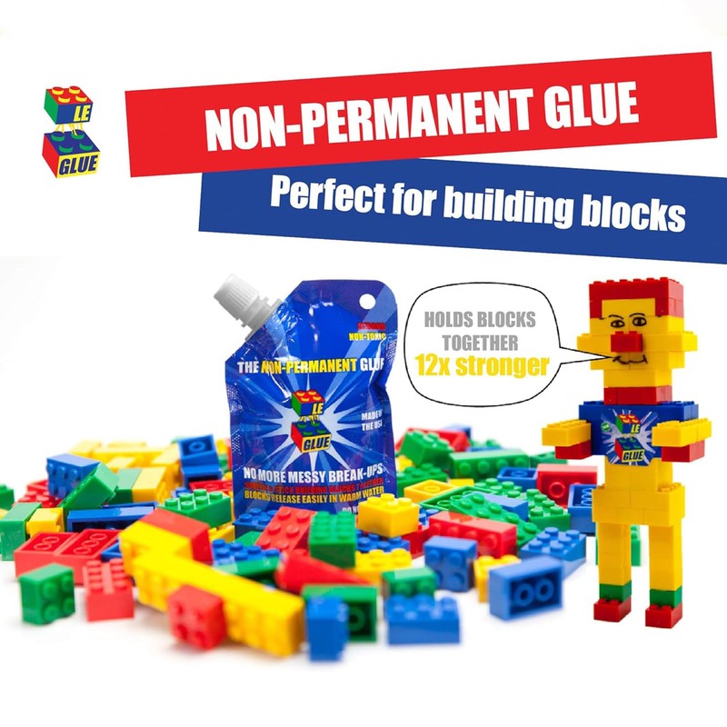 Le Glue Temporary Glue 2 Pack - Compatible with Legos