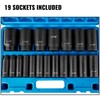 VEVOR Impact Socket Set 1/2 Inches 19 Piece, Deep Socket,
