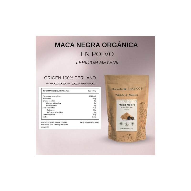 Maca Negra Orgánica Peruana 100 Pura, Maca Roja Orgánica Peruana