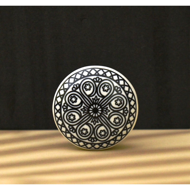 ARTISNO Hand Painted Mandala Ceramic Cabinet Drawer Pull/Use for Cupboard,