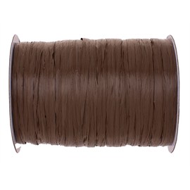 GLOREX 6 9400 614 Raffia Edelbast, 100 m Matt Raffia on a Roll, Dark Brown, for Crafts, Decoration or for Arrangements, Bouquets and Other Floristry Works