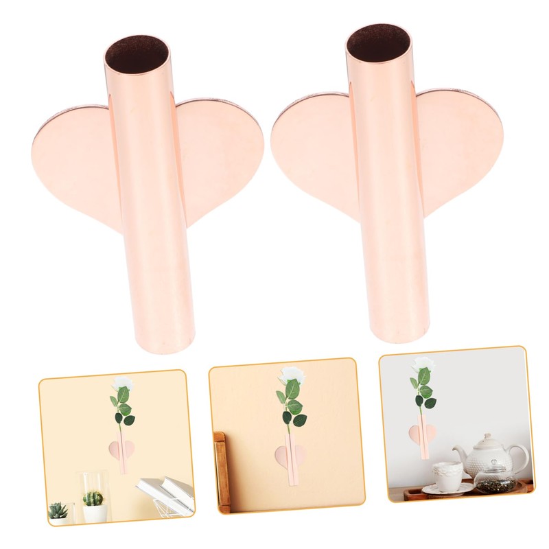 Outanaya 2pcs Wall Mounted Flower Tubes Modern Small Hanging Vases