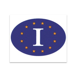 Quattroerre Stickers Oval Italy-Europe, 10 x 12 cm