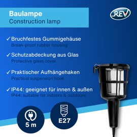 REV Ritter 0090810511 Work Lamp ISO 60 W 5 m Black