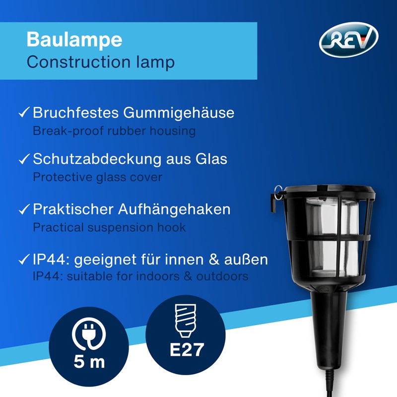 REV Ritter 0090810511 Work Lamp ISO 60 W 5 m