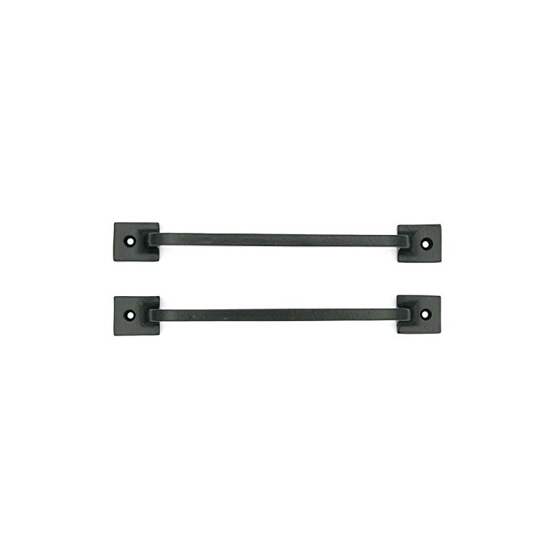 CRAFTSMAN ROAD Black Cast Iron Pull Handles 9 inch (Squared