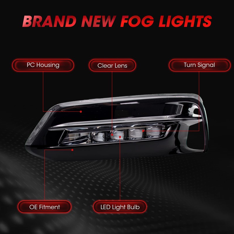 WEZEMLIGHT LED DRL Turn Signal Fog Lights Lamps Assembly Replacement