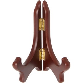 Bard's Hinged Walnut Wood Stand, 5" H x 5" W x 3.5" D (for 5" - 7.5" Plates)