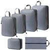 6-Pcs Compression Packing Cubes, light travel luggage organizer packaging bag,