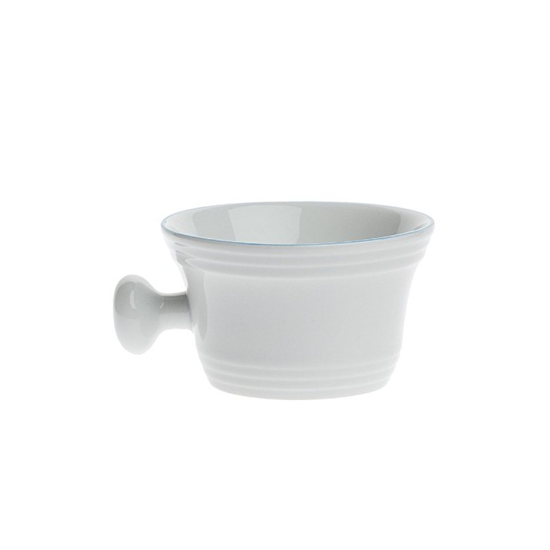 Fendrihan Porcelain Shaving Mug for Lathering, Hand-Painted Rim (Light Blue)