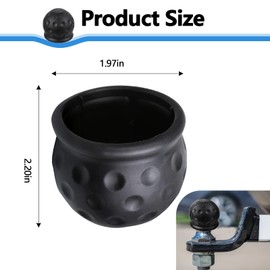 Wogomz 4PCS Trailer Hitch Ball Cover, 2" Rubber Trailer Ball Cover, Waterproof Dustproof Trailer Hitch Ball Protective Cover Cap, Universal Towing Hitch Ball Cover for Truck RV Boat