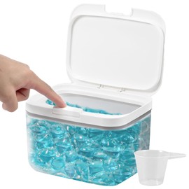 Jokapy 2.8L Automatic Pop Up Laundry Detergent Storage,Laundry Powder Storage Container Large with Scoop Airtight Dishwasher Powder Holder,Washing Beads Storage Sealed Laundry Pod Storage Container