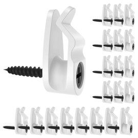 GEZIDEA - Ganchos para colgar luces, ganchos de rosca para colgar luces de Navidad, clips de luz LED de hada, blanco, paquete de 50