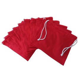 Durable Canvas Drawstring bag set of 10 No. 11 Duck Coins collections Drawstring bag for both Aperture Coin Case Change , Red